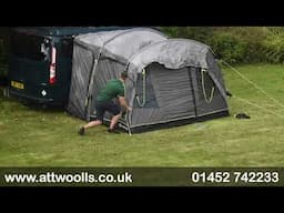 Outwell Fresno Driveaway Awning Pitching & Packing (Real Time) Video