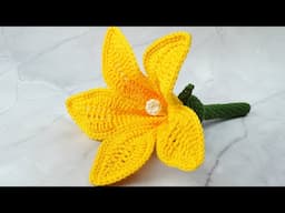 FLOR DE CALABAZA TEJIDA A CROCHET