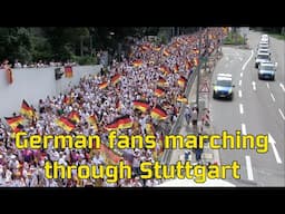 German fans marching through Stuttgart