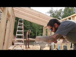 Load-Bearing Walls + Roof Rafters Finished | Cabin Build Off Grid