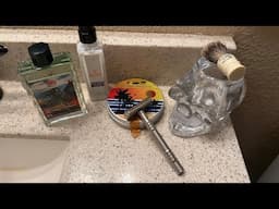 Pearl Slant Razor, Pearl Man Soap and Aftershave Balm, Personna Blade & PAA Greenwitch Envy again.