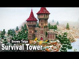 Minecraft: How to build a Survival Winter Tower | Easy Tutorial