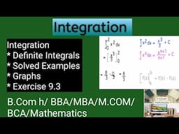 Integration | Definite Integrals | Solved Examples | Ex 9.3 | Business Mathematics | B.com h/BCA/BBA