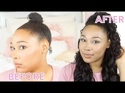 EASY NATURAL HAIR SUMMER HAIRSTYLE USING INSERT HAIR HERE CHLOE in BLACK-BROWN