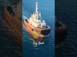  Tug Boat  - A strongly built powerful boat used for towing and pushing ships #tugboats