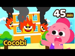 Fire! Stay Calm! | Safety Tips Songs for Kids | Compilation | Cocobi