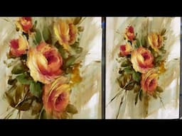 Mastering Yellow Roses with Open Medium  Acrylic Techniques