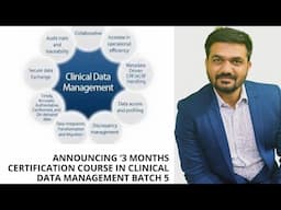 3 months certification course in clinical data management updates