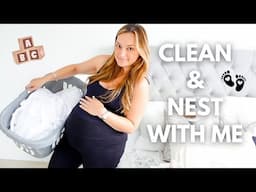 CLEAN AND NEST WITH ME 2024 | ORGANISE WITH ME | SETTING UP BABY'S COT, PACKING MY HOSPITAL BAG