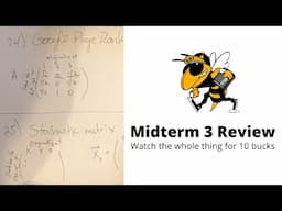 Georgia Tech Linear Algebra Midterm 3 Review Session | Diagonalization, Eigenvectors, Invertibility