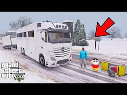 Franklin And Shinchan BUY A New LUXURY BUS $9999 Road Trip From Los Santos To North Yankton IN GTA V