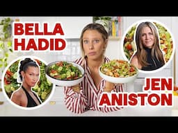 I tested the most POPULAR Celebrity Salads! Bella Hadid VS Jennifer Aniston