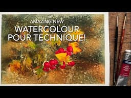 Beginners WATERCOLOR AUTUMN LEAVES PAINTING NEW Loose Watercolour Techniques Tutorial Landscape