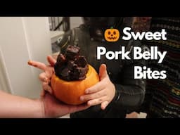 🎃 Halloween Sweet Pork Belly Bites in a Pumpkin! 🍬