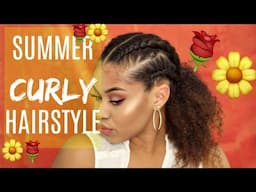 Braided Summer Curly Hairstyle |🌹