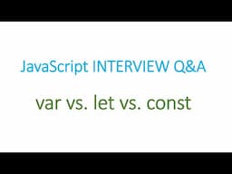 var vs. let vs. const keywords in Javascript