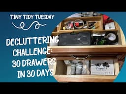 30 DRAWERS IN 30 DAYS DECLUTTERING CHALLENGE | Kitchen: Days 1-3 ✅✅✅ | Tiny Tidy Tuesday 💜