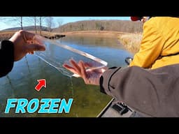 We Tried JON BOAT FISHING on a FROZEN LAKE!!! (I’M BACK TO FISHING — BIG NEWS!)