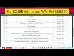 BOSSE Board 10th October 2024 Exam Date sheet released. bosse board latest examination update 2024.