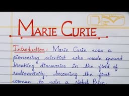 Ep-07: brief and short essay on "Marie Curie" | Short essay series |#study #education #mariecurie