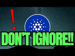 CARDANO (ADA) DO NOT IGNORE THIS IF YOU HOLD, HERE IS WHY !!!!!!!!! | CARDANO PRICE PREDICTION🔥