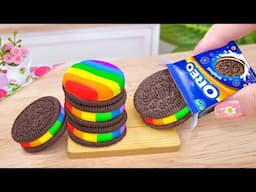 Amazing OREO Chocolate Cake 🌈Sweetest Miniature Rainbow OREO Chocolate Cake Decorating Recipe 🌈