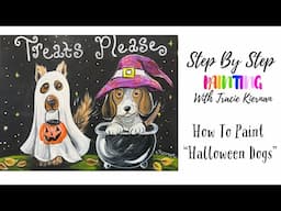 How To Paint "Halloween Dogs" - Acrylic Painting Tutorial