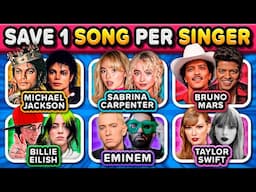 SAVE ONE SONG PER SINGER 🎤🎶 Most Popular Singers (6 Songs Each One) | Music Quiz