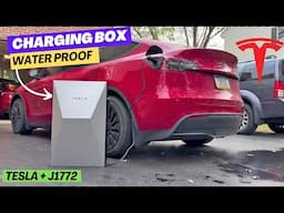 Cybertruck-Style EV Charger Box for Tesla Owners: Secure, Waterproof & Outdoor Charging!