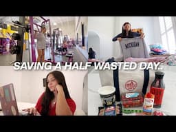 SAVING A HALF WASTED DAY VLOG: working out, grocery shopping, deep cleaning