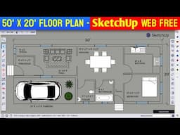 How to Draw a 50' by 20' Floor Plan in SketchUp Web for FREE