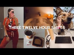 REGISTERED NURSE | three twelve hours shifts in a row in the emergency department vlog + honest chat