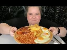 Sausage Egg Chips & Beans MUKBANG | British Food