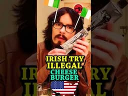 Irish People Try ILLEGAL Cheeseburger From a Space Tube!! @LeatherJacketGuy #Shorts