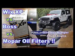 Wix WL10010XP Oil Filter vs. Purolator Boss PBL36296 Oil Filter vs. Mopar MO-349 Oil Filter