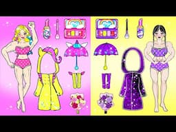 DIY Paper Doll - Color Muscle Barbie Unicorn Raincoat Dresses Contest Extreme Makeover -Dolls Beauty