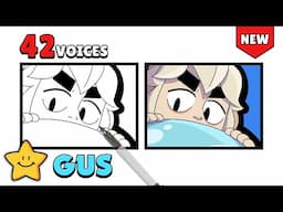 How To Draw GUS Icon 🎈 | Brawl Stars | New Brawler | Voice Lines | Line Art Drawing