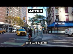 NYC's 2nd Ave Bike Lane Got Wider & They Made Left Turns for Cars Safer For All!