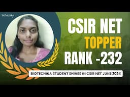 CSIR NET JRF Success Story: Sountharya Scores 97.67% | Inspiring Journey with Biotecnika