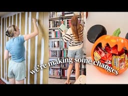 basement bedroom makeover, book declutter, cutting out coffee & halloween prep