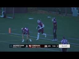 Fordham player pulls hamstring and laterals ball for pick six vs Georgetown