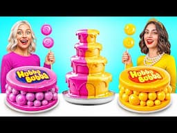 Gold vs Pink Food Challenge! Eating Rainbow Food Challenge by MEGA GAME