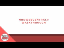 NHDWebCentral Walkthrough