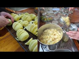 Apples - Drying and Bottling.