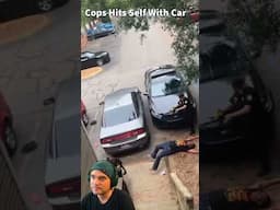 DUMB COP GETS HIT WITH OWN PATROL CAR #police #reaction #cops #funnymoments