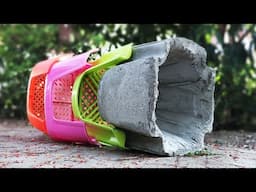 Casting Cement Pot From Plastic Chair | Cement Flower Pots at Your Home | DIY Concrete Planters