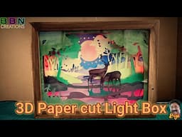 DIY 3D Paper Cut Light Box #diycrafts #lightbox