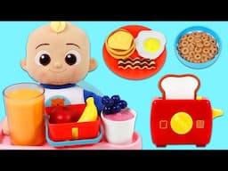 Pretend Cooking a Breakfast Meal with Cocomelon JJ!