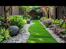 The harmonious combination of flowers and stones creates a colorful living space  Great idea