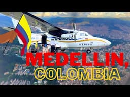 WOW!!! Propeller Plane Landing In The Center of MEDELLIN, COLOMBIA... Olaya Herrera Airport 🛬 🌎 🇨🇴